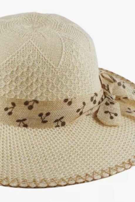 Sombrero Flores Beige