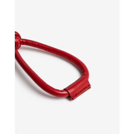 Llavero Y Bag Charm Cordón De Pu Rojo Burdeaux