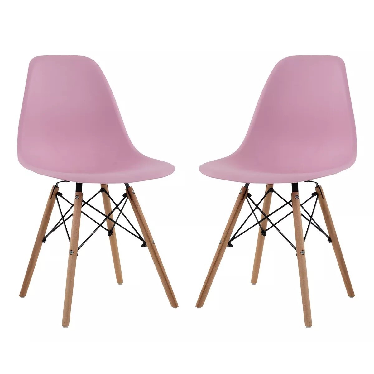 Silla De Comedor Eames Pack 2 Unidades Varios Colores Lumax - Rosa 
