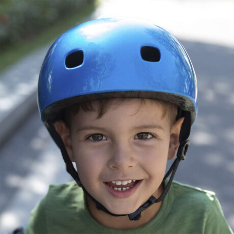 Casco Infantil Con Luz Micro Talle Único Azul