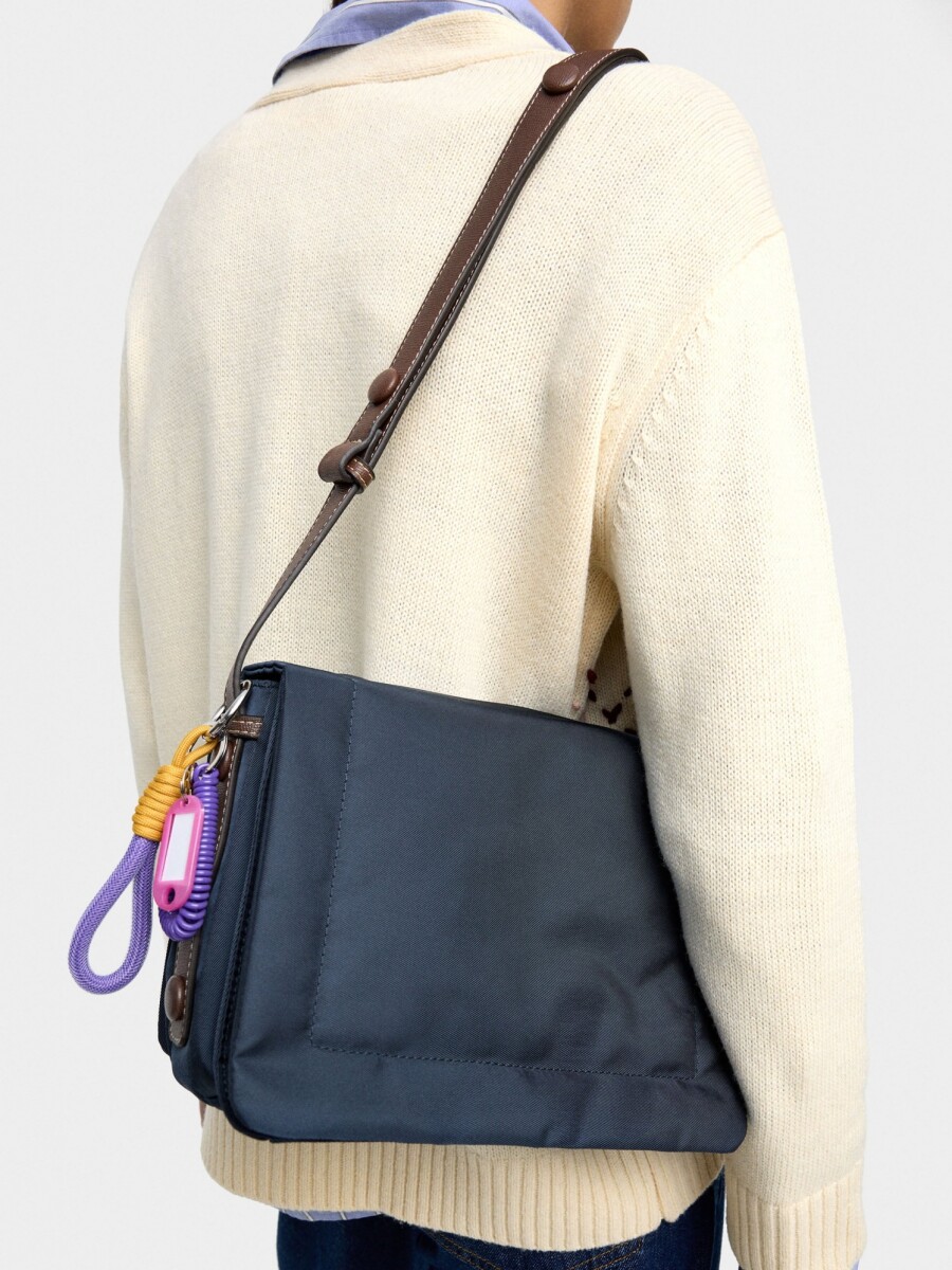 Bolso Bandolera De Nylon S azul-marino
