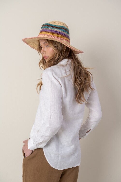 Camisa de dama lino Blanco