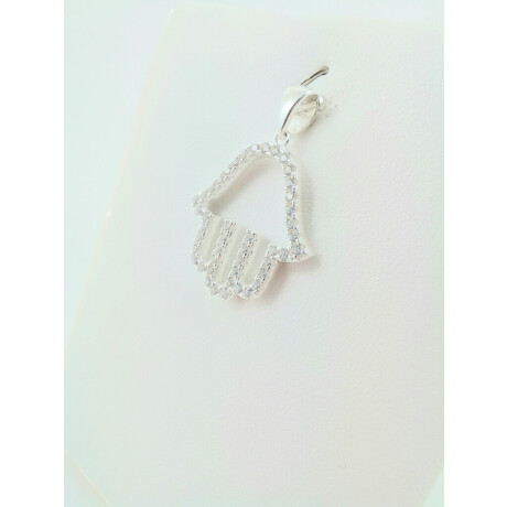 Dije de Plata 925 Circonias incrustadas 30 mm x 20 mm Mano de Fátima