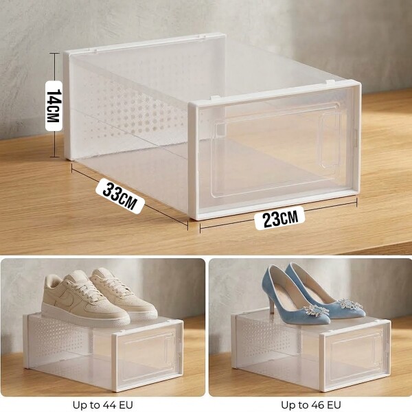 Set X4 Caja Organizadora Zapatos Zapatero Apilable Championes Calzado Premium Imback Blanco Set X4 Caja Organizadora Zapatos Zapatero Apilable Championes Calzado Premium Imback Blanco