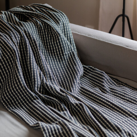 Manta para sillón y cama algodón Grafito 180 x 130 cm