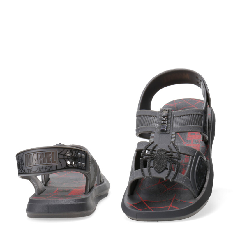 Sandalias Infantiles Marvel Buggy Spiderman Gris - Negro - Rojo