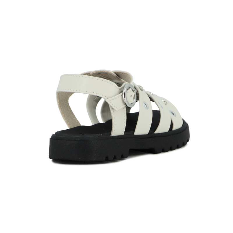 Molekinha Sandalia Con Tiras Infantil Napa Turim Blanco