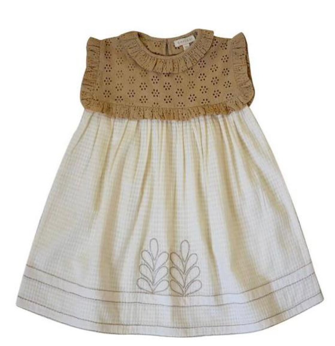 Vestido Broderie Ocre 