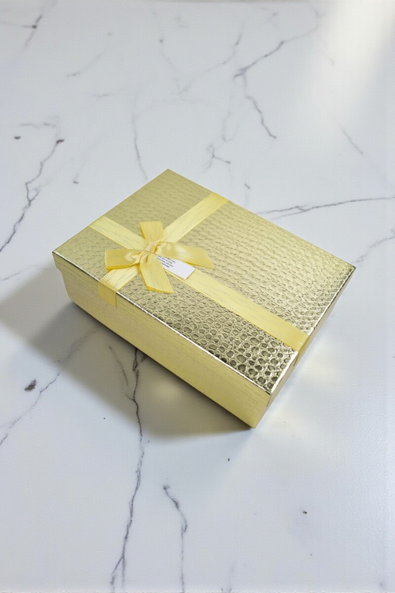 caja rigida delux con lazo 18x25x8 - ORO 