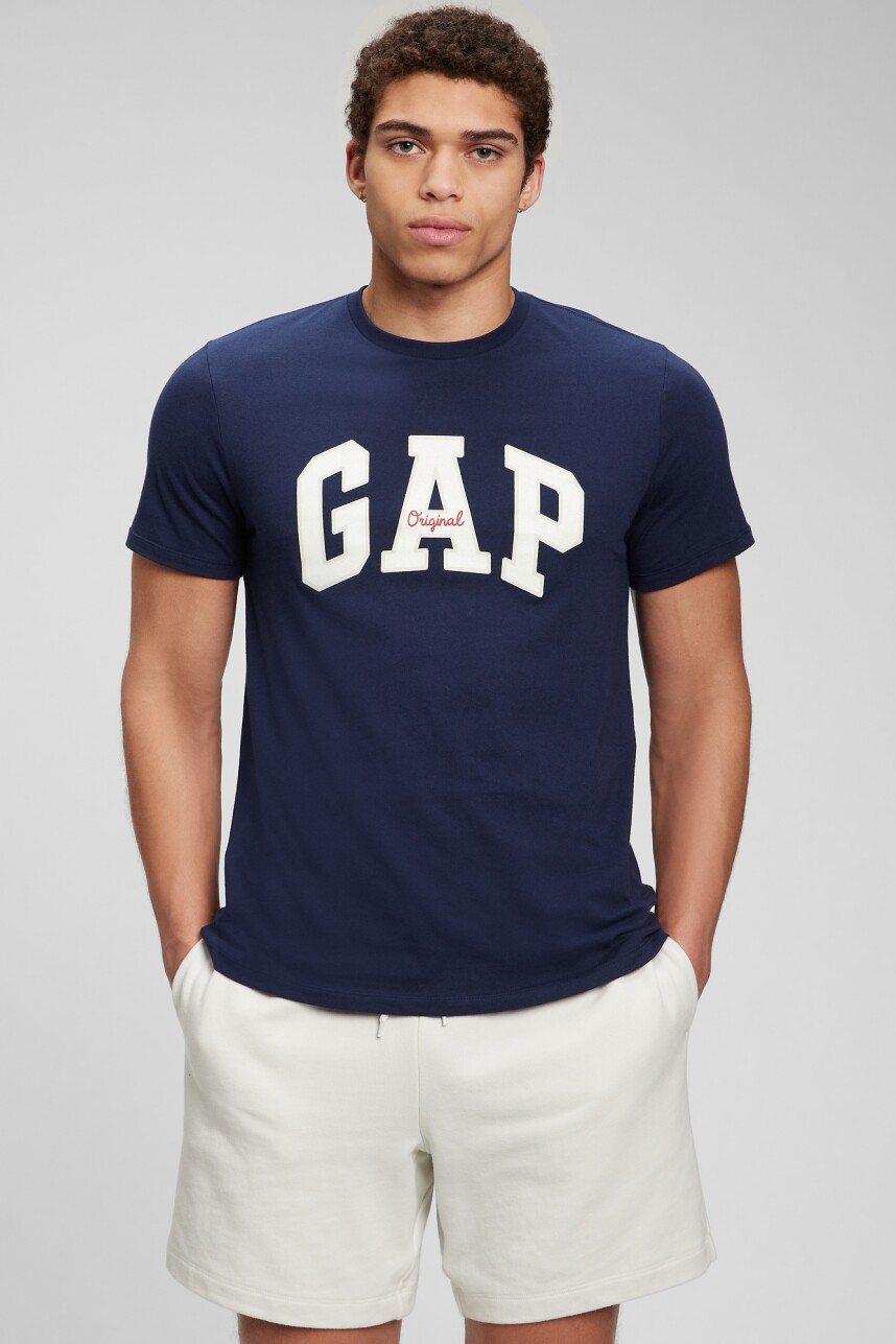 Remera Logo Gap Manga Corta Hombre Tapestry Navy