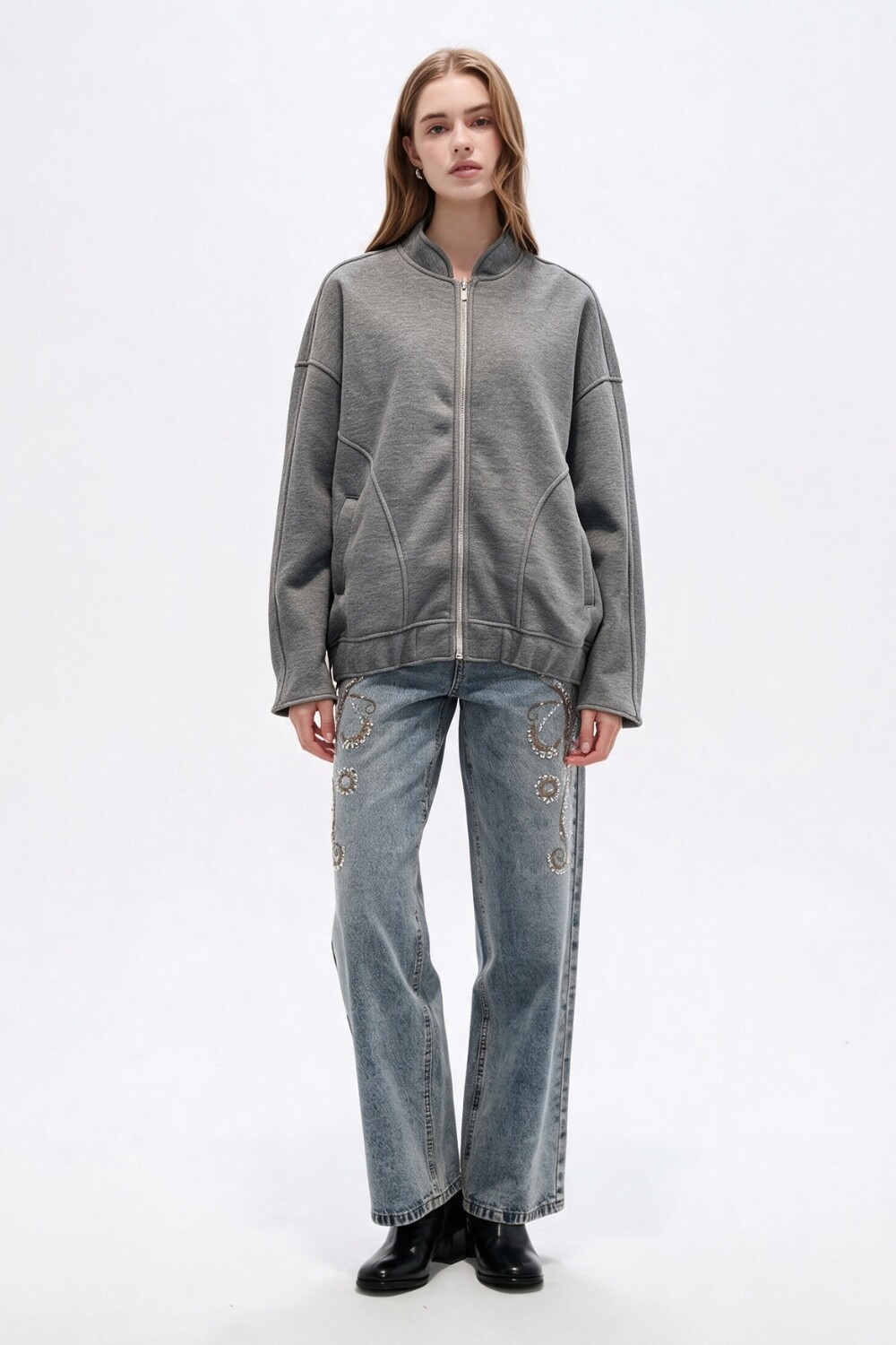 Campera Miukas Gris Melange