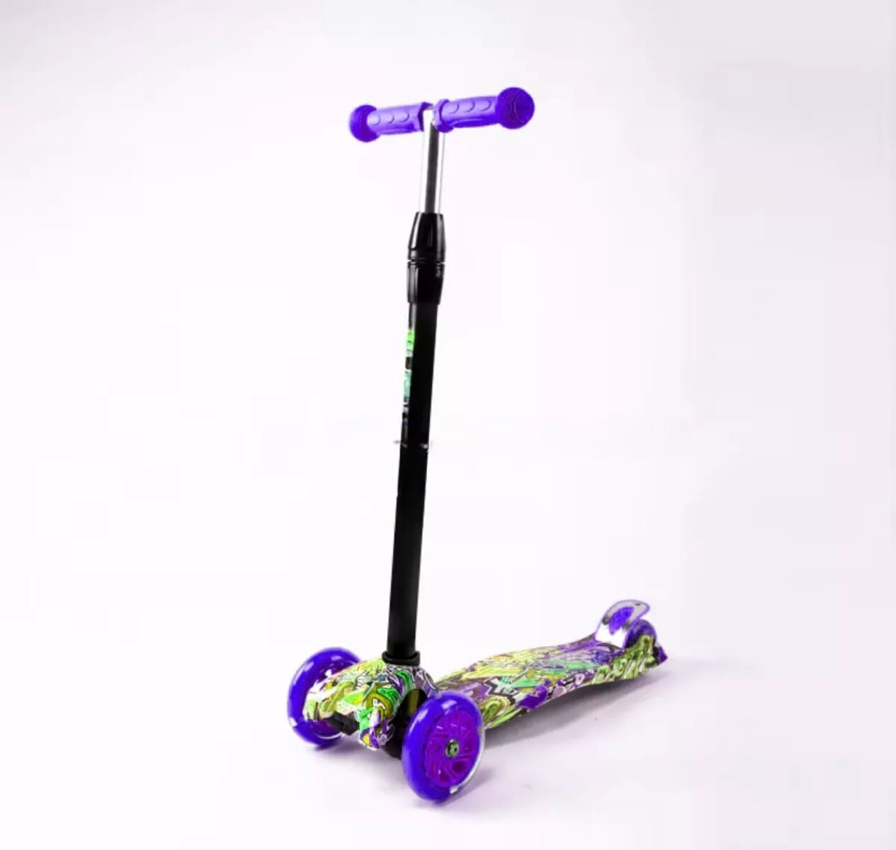 Monopatín Piccoly 3 Ruedas Para Niños Ajustable Con Luces - Violeta 