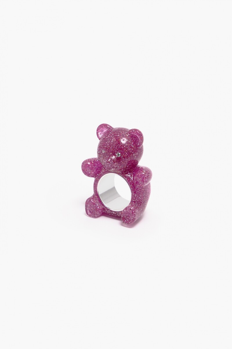 Anillo oso glitter Rosa