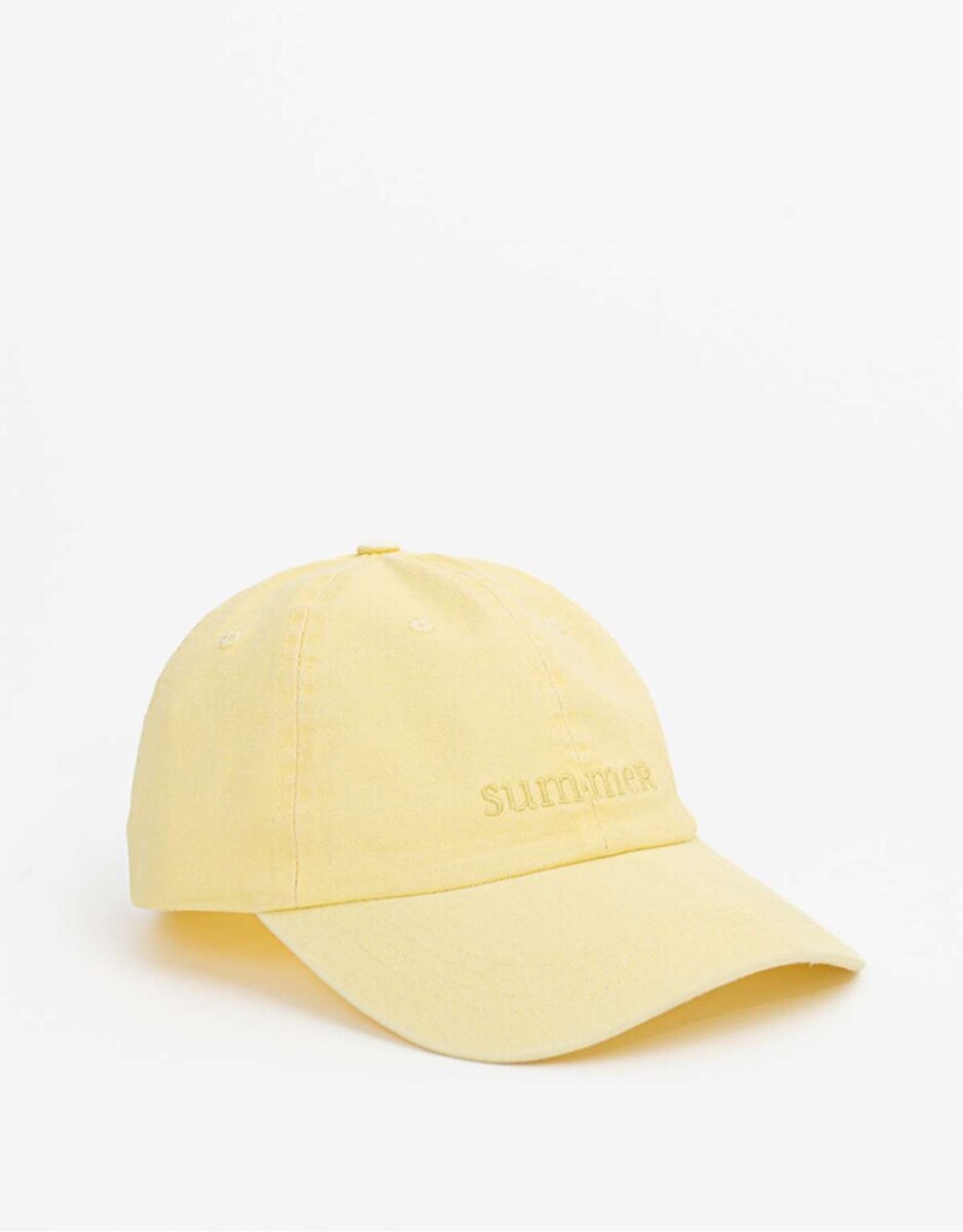 Gorra Canvas Bordada - Amarillo Claro 