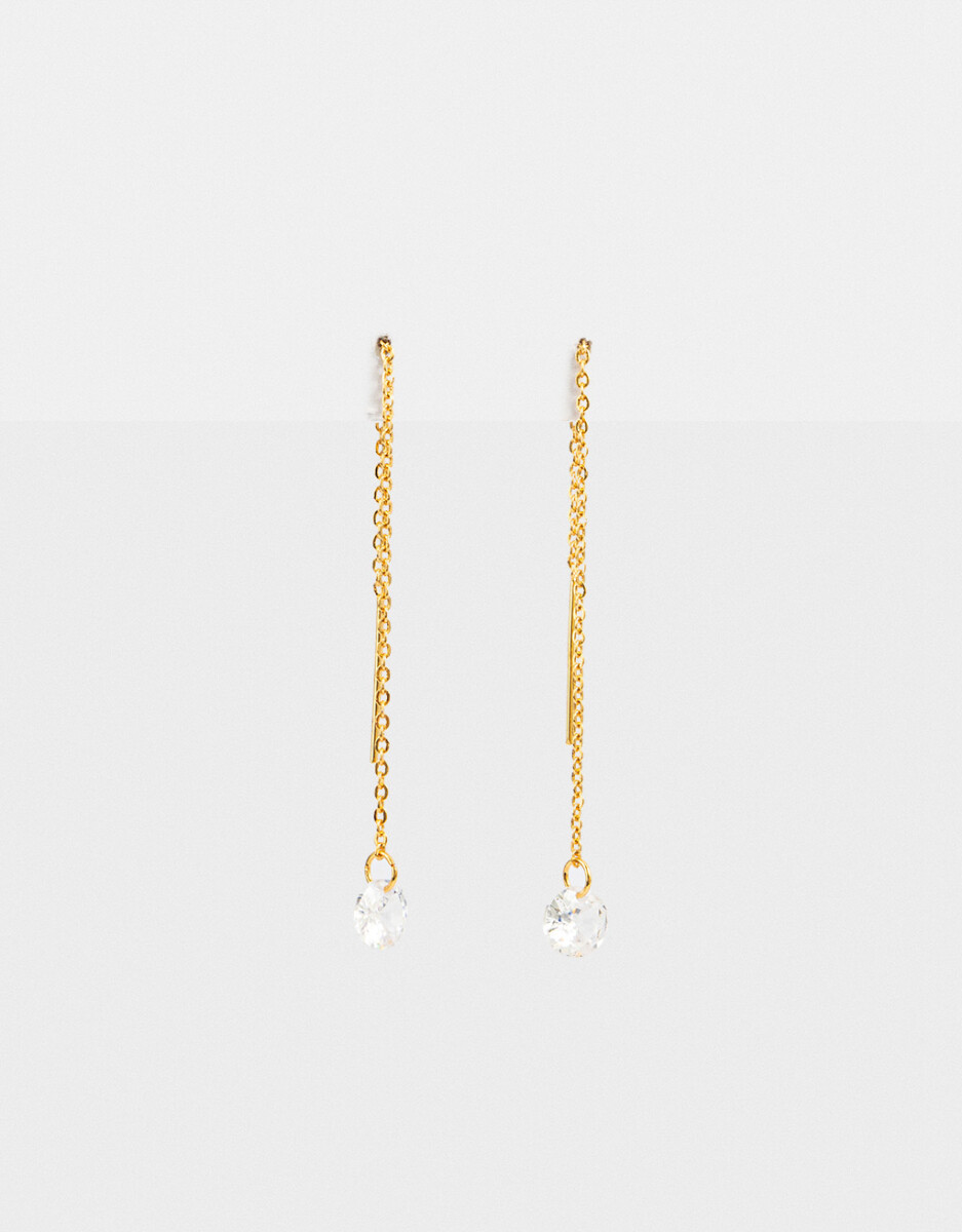 Aros Colgantes Largos Strass Crystal 