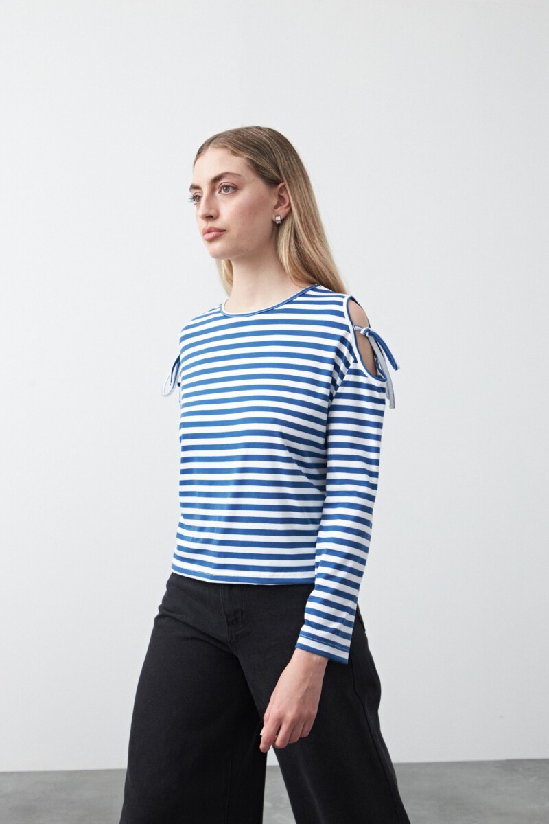 REMERA SENDAI Blanco/Azul