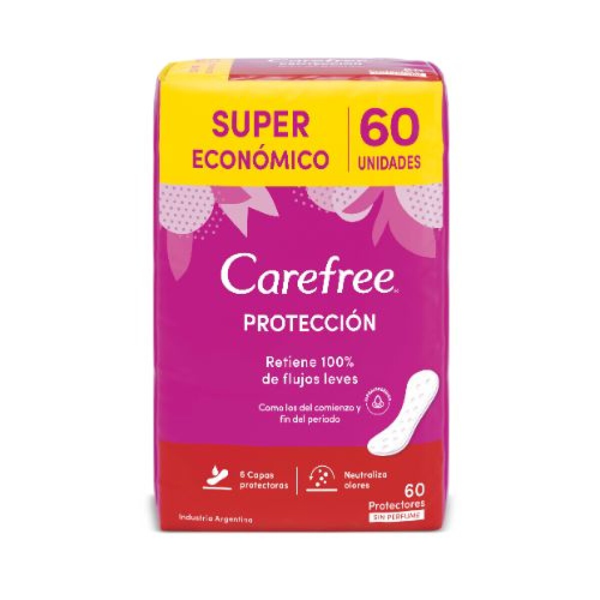 Carefree Protectores Diarios S/P Perfume 60 Unidades â€“ Protectores diarios femeninos sin perfume pack 60 
