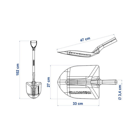 Pala corazón liviana con puño de pvc -TRAMONTINA TN1250