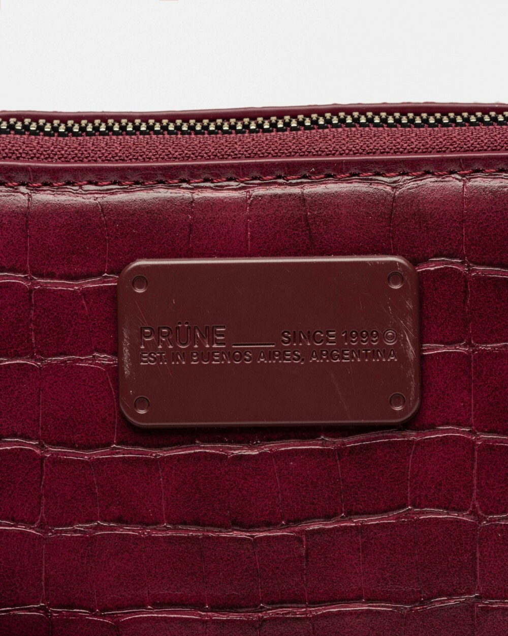 Bandolera New Penny en efecto cuero croco Bordeaux
