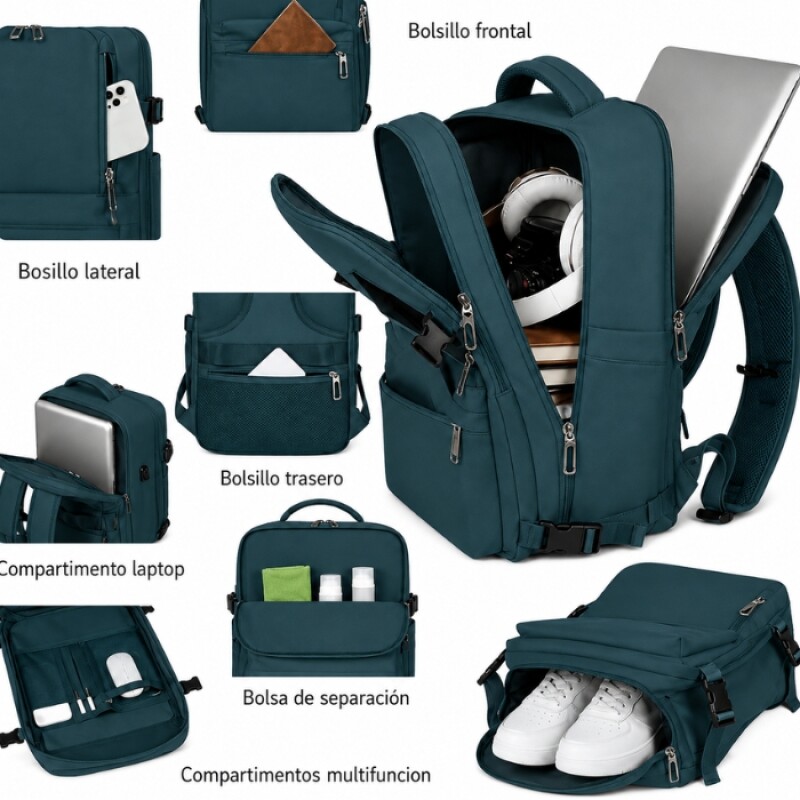 Mochila de Viaje para Cabina Verde