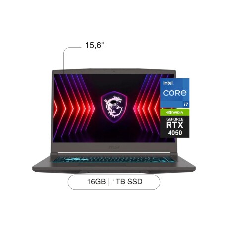 Notebook MSI Thin 15 15,6' FHD 1TB / 16GB RAM I7-13620H RTX4050 W11 Notebook MSI Thin 15 15,6' FHD 1TB / 16GB RAM I7-13620H RTX4050 W11