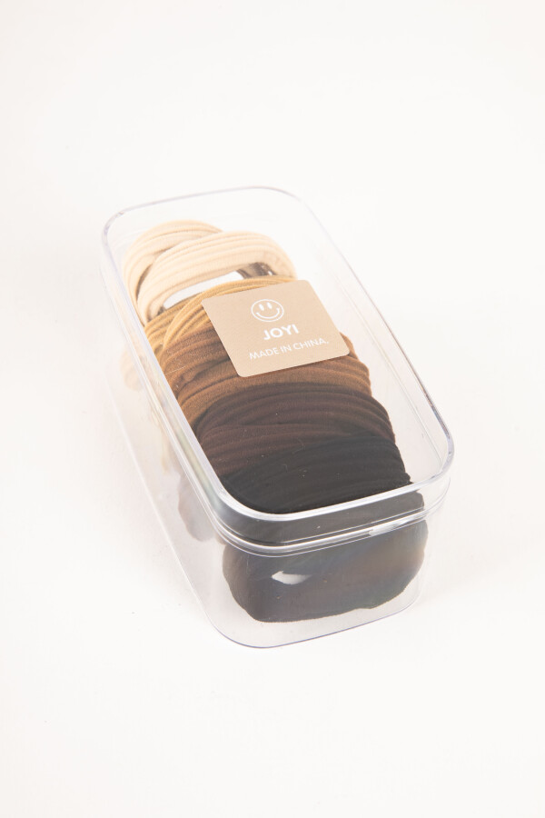 SET DE GOMITAS DE PELO BROWN SHADE VARIOS