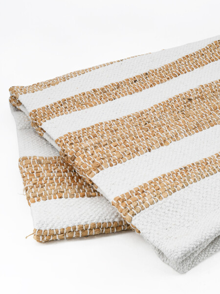 ALFOMBRA YUTE FRANJAS NATURAL