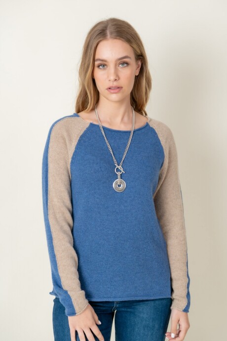 Sweater lana combinado Blue