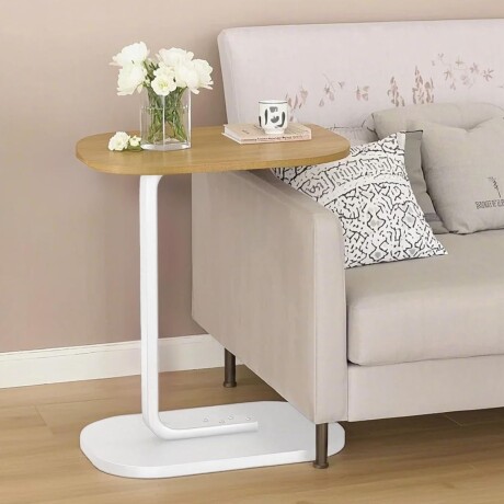 Mesa auxiliar Lumax de arrime MDF minimalista para living Madera Claro y Blanco