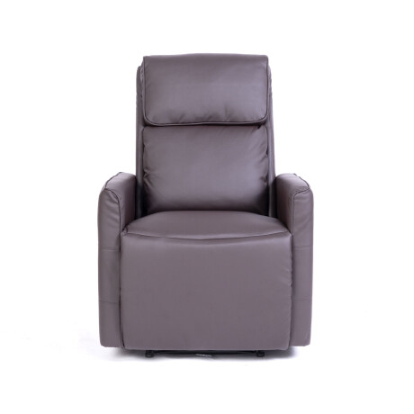 RECLINER 1 CUERPO SIMIL-CUERO MARRON CRETA