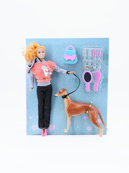 EMMA CON GALGO ROSADO