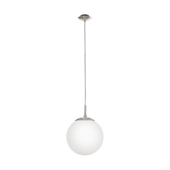 Lámpara colgante de vidrio, estr. niquelada Ø20cm EG0143