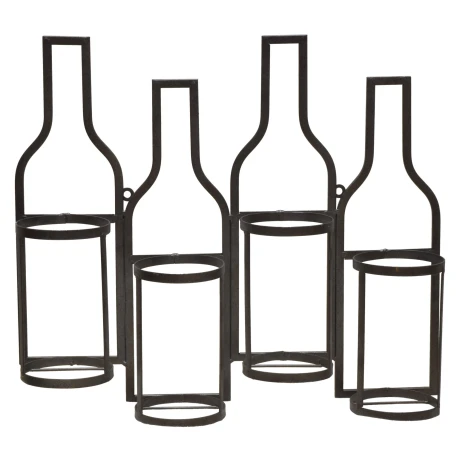VINERA P/4 BOTELLAS METAL FORMA BOTELLAS 49X11X45CM FS16-124 VINERA P/4 BOTELLAS METAL FORMA BOTELLAS 49X11X45CM FS16-124