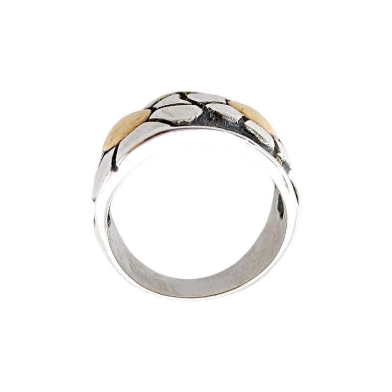 Anillo Flor-Plata y Oro-Sin Piedra-AN5102 sinpiedra