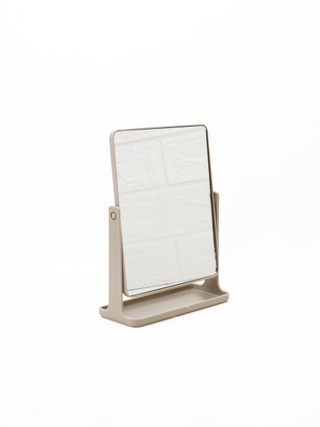 ESPEJO CUADRADO CON BASE BEIGE