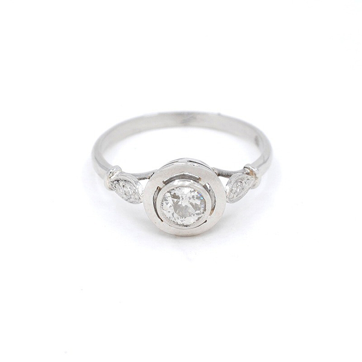 Anillo En Platino Y Brillantes 