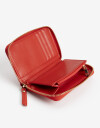 Billetera Zip Round Billetera Con Cierre Cremallera - Rojo Labial