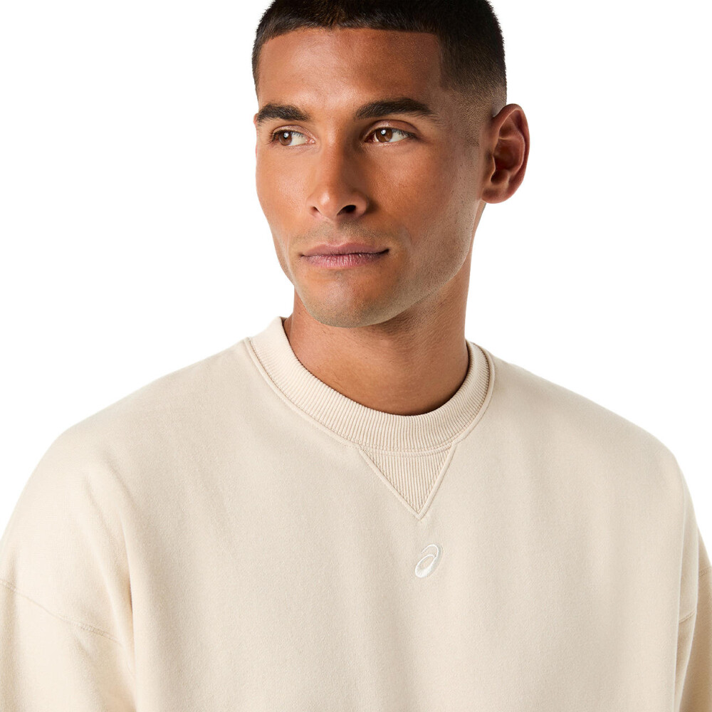Polera Training Fleece Relaxed Crew-Neck Top Hombre Oatmeal