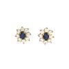 Caravanas Flor Zafiro de oro- Oro bajo - Zafiro y Zirconia- CA8052 conpiedra
