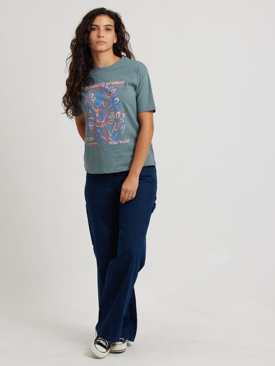 T-SHIRT ASHLIL DIXIE Azul Piedra