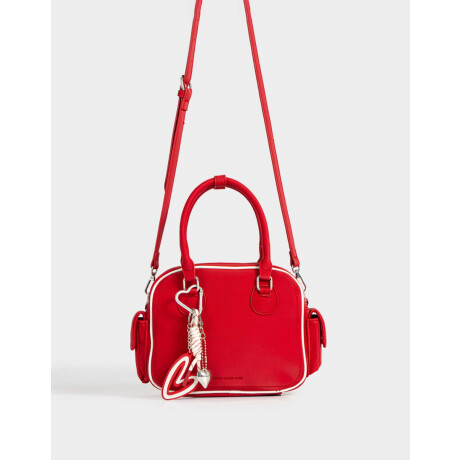 Cartera Bowling Con Charm Rojo Burdeaux