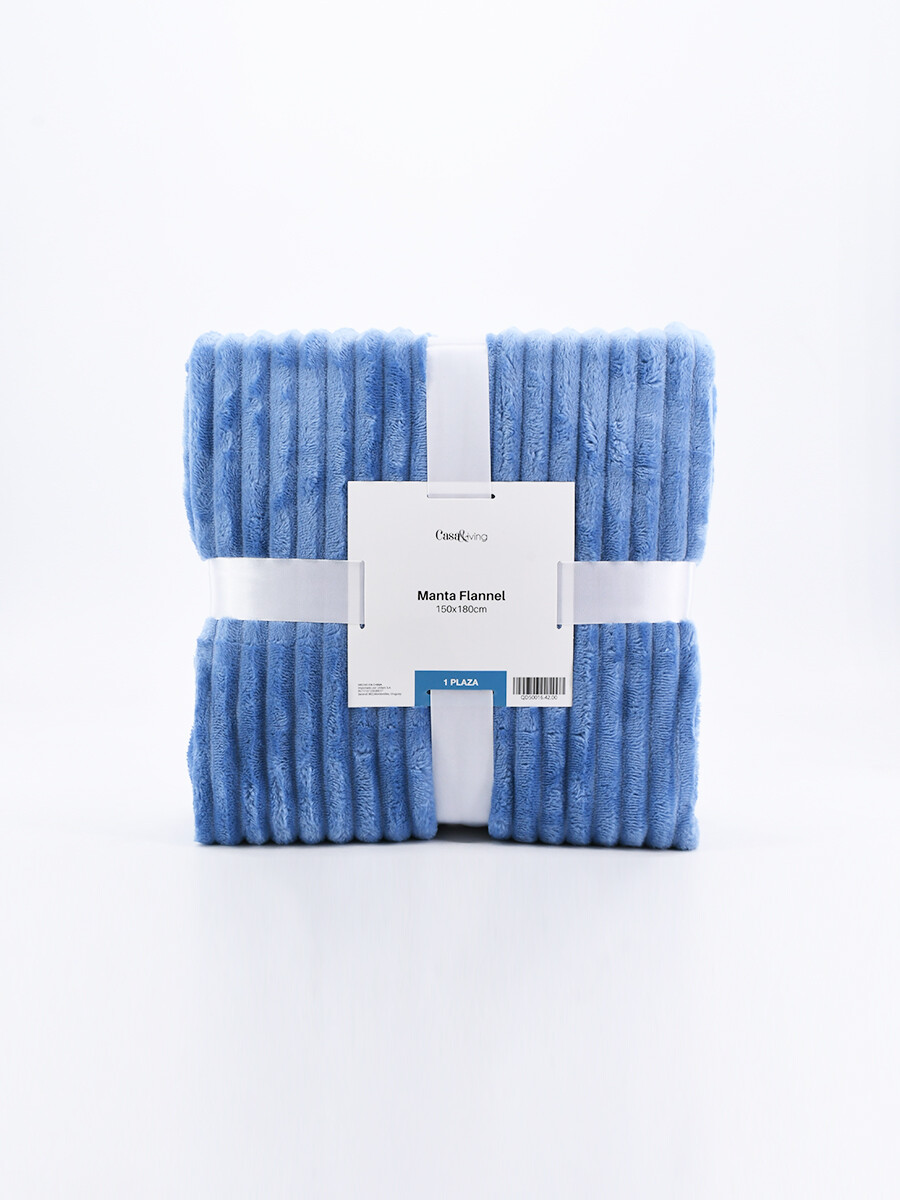 FLANNEL CANALE 1 PLAZA - AZUL OSCURO 