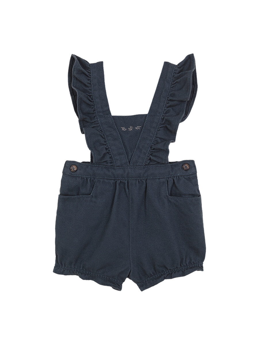 Peto Corto De Rayas Con Volantes Azulado