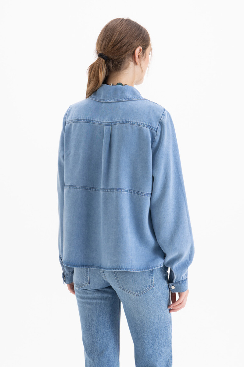 CAMISA RIDER Celeste