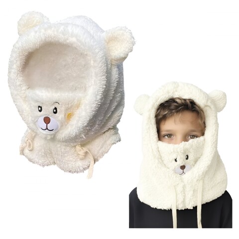 Gorro Pasa Montañas Corderito Orejas Frio Invierno Termico ® Variante Color Blanco