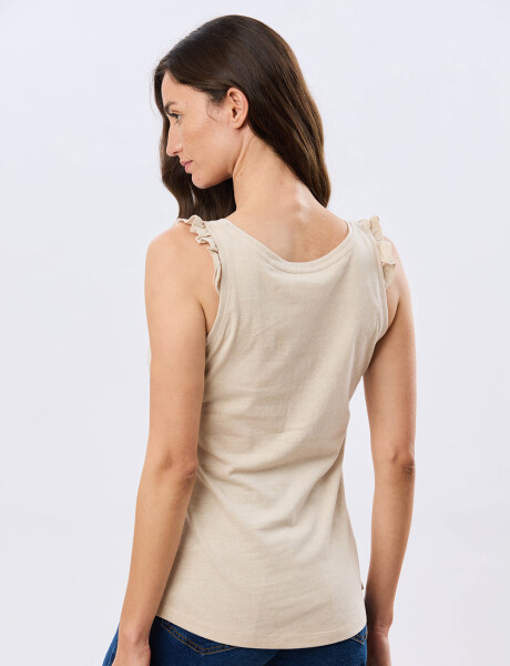 MUSCULOSA LISA DE ALGODÓN Beige