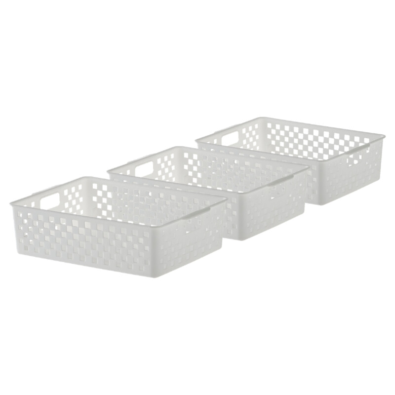 Set x3 Cesto organizador Quadratta calado M BLANCO