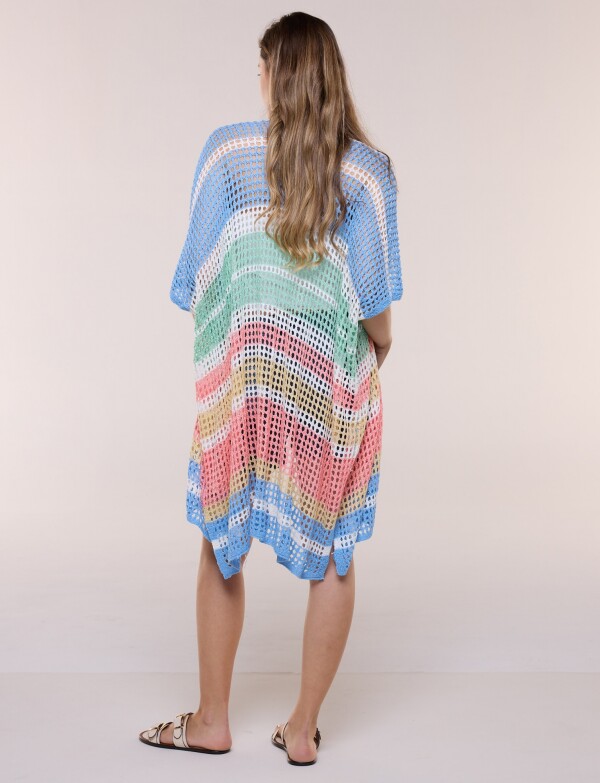 Kimono Calado MULTI/CELESTE