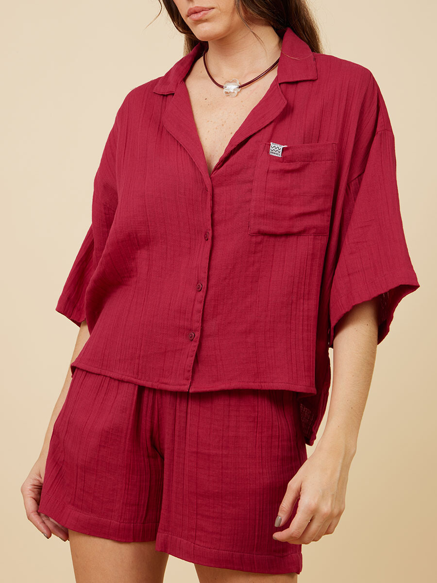 CAMISA FIAMMA RUSTY - Berry 