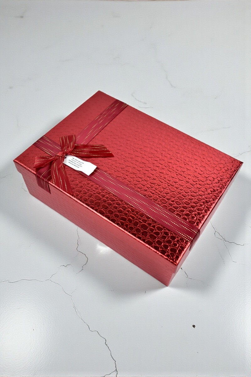 caja rigida delux con lazo 20x28x9,5 - ROJO 